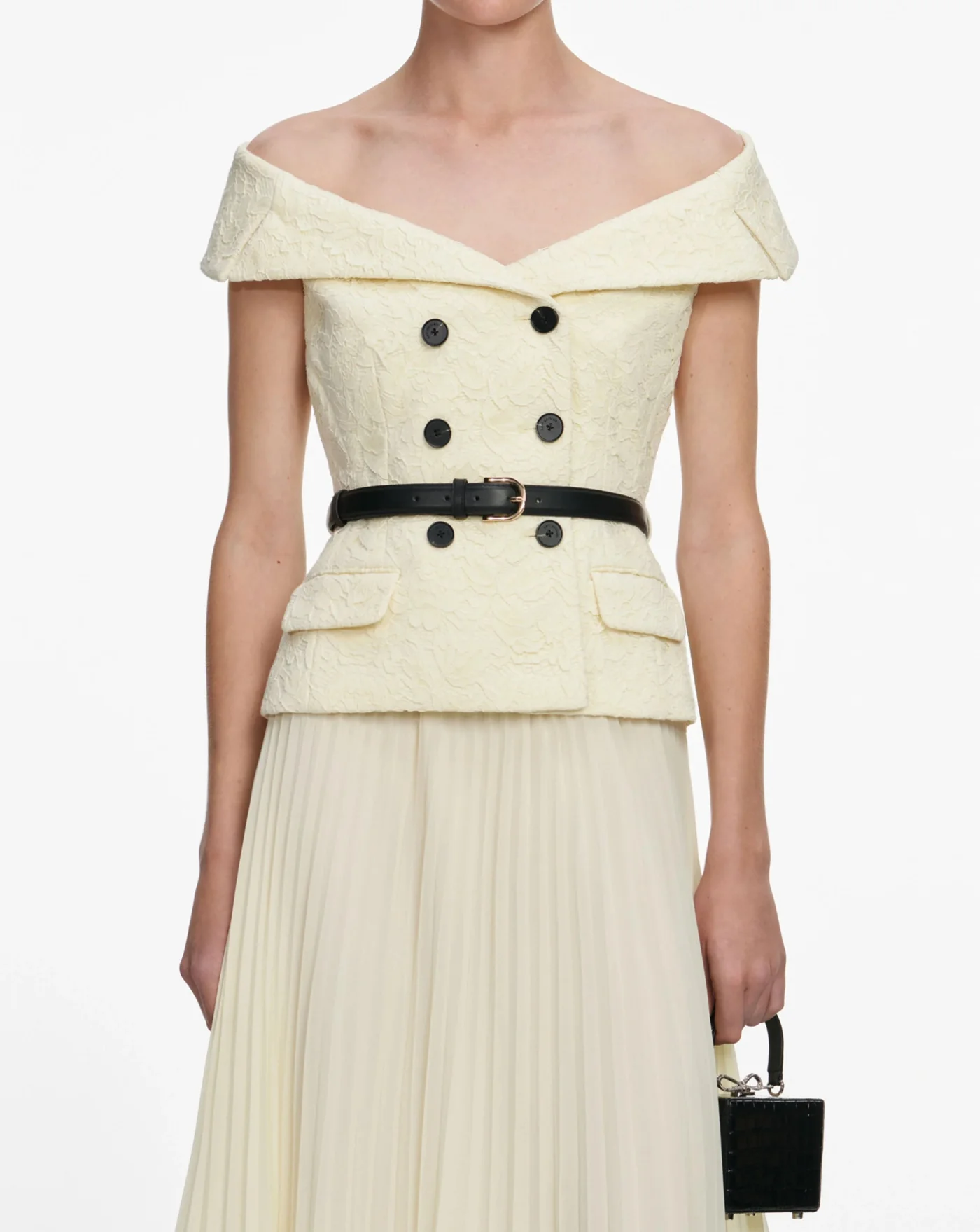 Vestido Self Portrait Yellow Lace Chiffon Midi Dress - Image 5