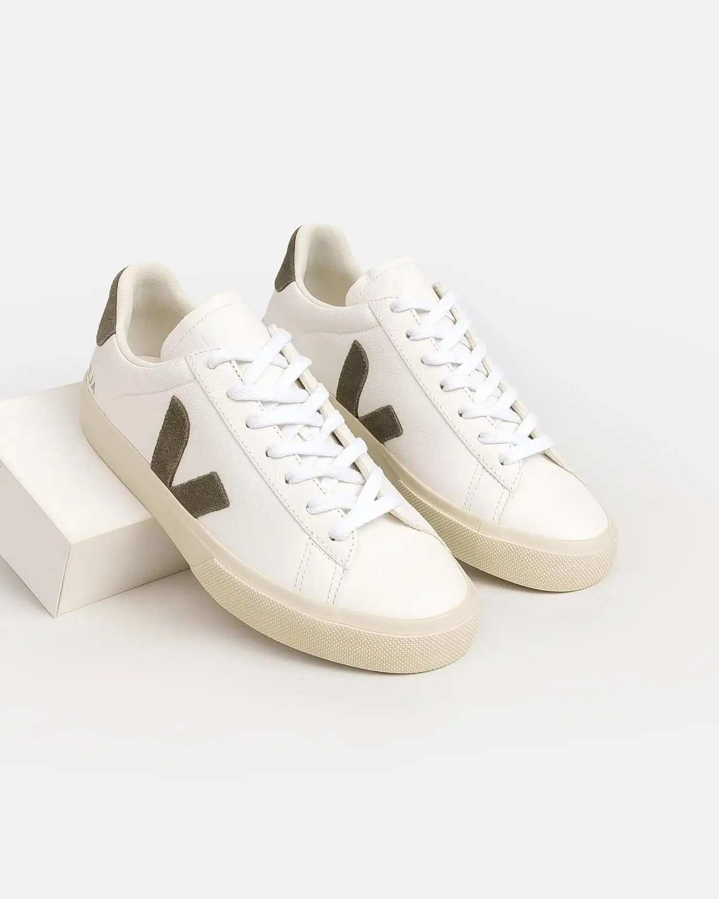 Zapatillas Veja Campo Leather Extra White Kakhi - Image 6