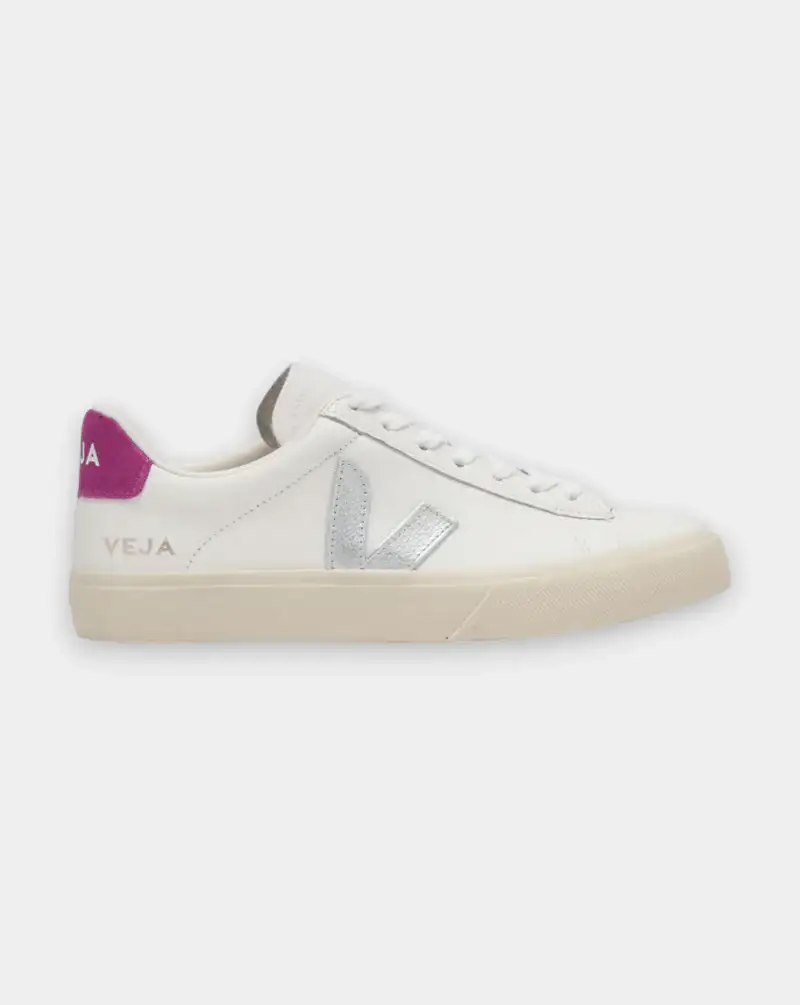 Zapatillas Veja Campo Leather Extra White Silver Ultraviolet