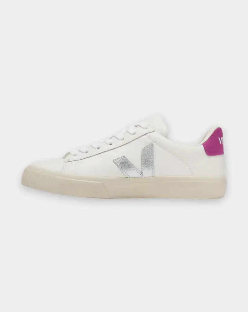 Zapatillas Veja Campo Leather Extra White Silver Ultraviolet - Image 2