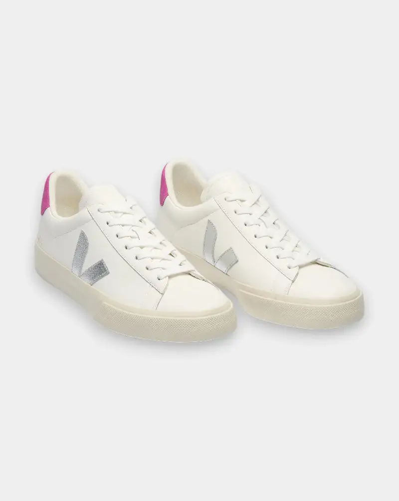 Zapatillas Veja Campo Leather Extra White Silver Ultraviolet - Image 5